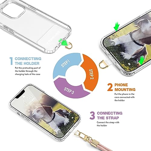 2 Pads Phone Lanyard Adjustable Crossbody Cell Phone Neck Strap - color: Mix Black&gray