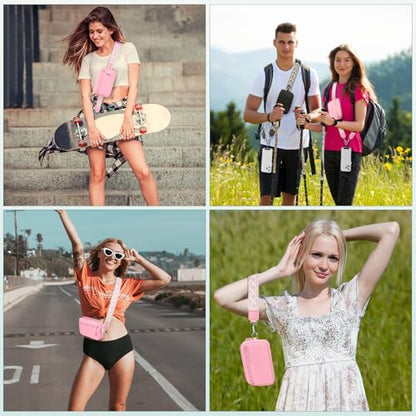 YFWE Clip and Go Strap for Phone with Wallet Crossbody, Adjustable Phone Lanyard with Detachable RFID Wristlet Wallet, Pattern Strap - Pink(L) - color: Pink-pattern Strap, size: Large