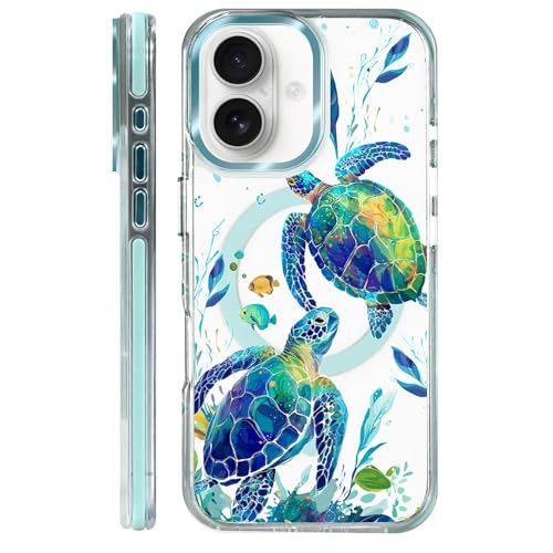 for iPhone 15 Case Clear, [Magnetic Charging Compatible][Military-Grade Protection][Anti-Yellowing] Shockproof Slim Magnetic Phone Case for iPhone 15, Sea Turtle - color: Sea Turtle, size: Iphone 15