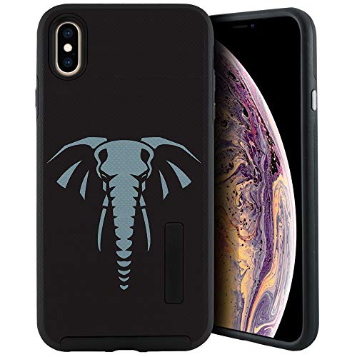 CasesOnDeck Case Compatible with [Apple iPhone X | iPhone Xs][Grip Tactical] iPhone Xs Hybrid Bump and Drop Protection Case Slim Fit Dual Layer Cover (Elephant) - color: Elephant