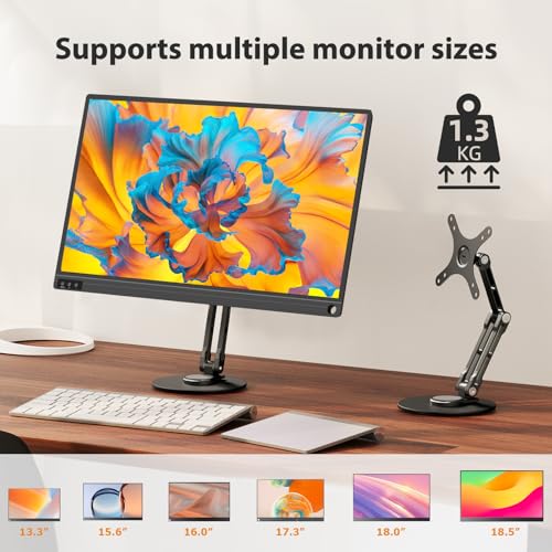 UPERFECT 75mm VESA Mount Stand, Foldable Portable Monitor Stand - size: 17.3 inch
