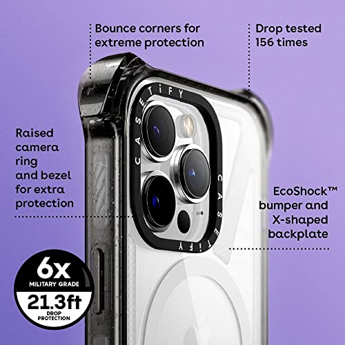 CASETiFY for iPhone 15 Case - Bounce Compatible with MagSafe Clear Black | Shockproof | 21.3 ft. 6x Military Grade Drop Protection | Black - color: Clear Black, size: Iphone 15 (6.1")