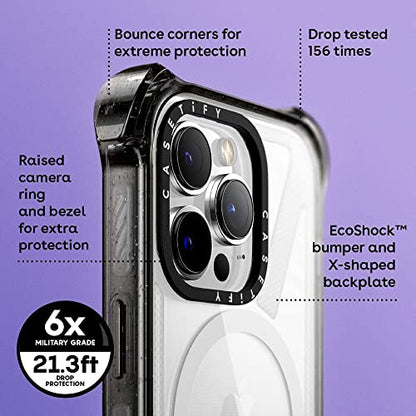 CASETiFY for iPhone 15 Case - Bounce Compatible with MagSafe Clear Black | Shockproof | 21.3 ft. 6x Military Grade Drop Protection | Black - color: Clear Black, size: Iphone 15 (6.1")