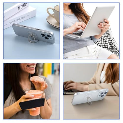 4Pcs Heart Flower Clear Phone Grip, Ymapinc Transparent Phone Ring Holder Grip, Clear Finger Kickstand Cell 360 Degree Rotation Holder for Hand for Tablet Case Accessories
