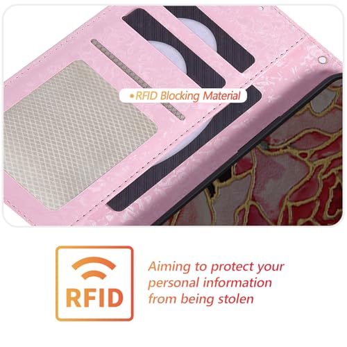 UEEBAI Wallet Case for iPhone 17e/iPhone 16e, PU Leather Phone Cover Kickstand RFID Blocking Flip Case Card Slots Wrist Strap Relief Engraved Pattern Magnetic Closure Flower Folio Wallet, Black Rose - color: Black Rose, size: iPhone 17e/16e