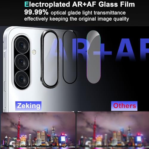 Zeking (2 Set for Samsung Galaxy A36 5G Camera Lens Protector, Scratch-Resistant HD Clarity Ultra-Thin 9H Tempered Glass with Aluminum Edging, Individual Metal Lens Cover (Black) - color: Black