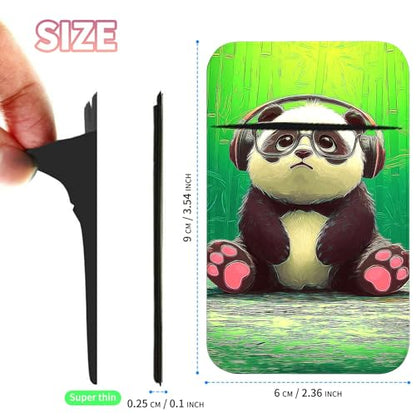 Phone Credit Card Holder Stick on, Cell Phone Pocket Self Adhesive Stretchy Stick on Wallet ID Credit Card Case Pouch Sleeve with Flap for All Smartphones, Forest Panda - color: Forest Panda