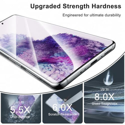 [3 Pack] 3D Curved Tempered Glass for Galaxy S20 Plus Screen Protector - size: 6.7 Inch-Samsung S20 Plus