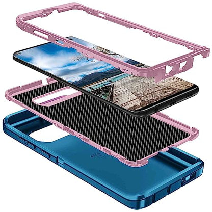 for Galaxy S10 Case,[Without Screen Protector] Heavy Duty Shockproof Dust/Drop Poof 3 Layers Full Bady Protection Rugged Cover Case for Galaxy S10,Turquoise/Pink - color: Turquoise/Pink