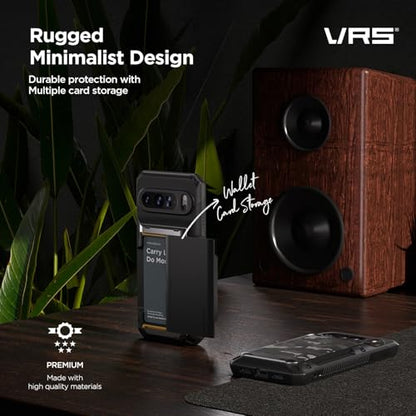 VRS DESIGN Damda Glide Pro for Pixel 10 / Pixel 10 Pro (2025) – Rugged Wallet Case with Sturdy Semi Auto Card Holder [4 Cards] Protective Phone Cover (Brave Khaki) - color: Brave Khaki, size: Pixel 10 / Pixel 10 Pro