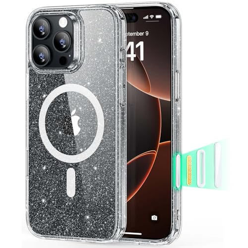 ESR iPhone 16 Pro Max Case, Camera Control Cover, Compatible with MagSafe, Shockproof Military-Grade Protection, Magnetic Phone Case for iPhone 16 Pro Max, Classic Hybrid Case, Clear Shimmer - color: B-Clear Shimmer, size: iPhone 16 Pro Max 6.9 inch
