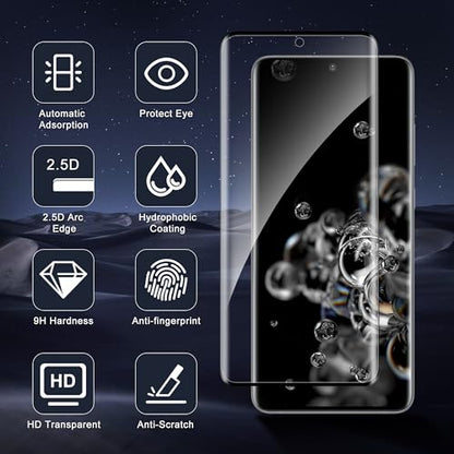 3 Pack for Samsung Galaxy S20 Ultra Screen Protector, 9H Tempered Glass Full Coverage, Case Friendly, HD Clear, Anti-Scratch, Fingerprint Compatible, Bubble-Free for S20 Ultra 5G 6.9” - size: 6.9 Inch-Galaxy S20 Ultra
