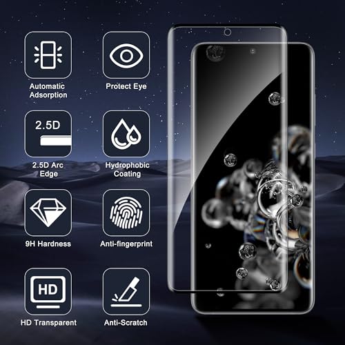 3 Pack for Samsung Galaxy S20 Ultra Screen Protector, 9H Tempered Glass Full Coverage, Case Friendly, HD Clear, Anti-Scratch, Fingerprint Compatible, Bubble-Free for S20 Ultra 5G 6.9” - size: 6.9 Inch-Galaxy S20 Ultra