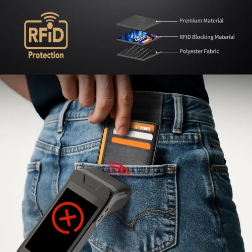 Mayski Slim Wallet, Credit Card Holder for Women, Minimalist Front Pocket RFID Blocking Card Cases, Small Wallet Women Men(Oiled Wax Black) - color: Oiled Wax Black