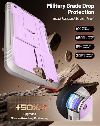 Poetic Revolution Case for Samsung Galaxy S26, [Slide Camera Cover], [20FT Mil-Grade Drop Tested], Full-Body Military Grade Rugged Dual-Layer Shockproof Cover with Kickstand, Purple - color: Purple, size: Galaxy S26