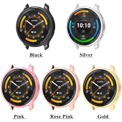 [5Pack] RICHONE Screen Protector Compatible with Venu 3S GPS Smartwatch 41mm Case for Garmin Venu 3S Cases Resist Scratched Full Covers Flexible TPU Screen Protectors - size: Venu 3S 41mm