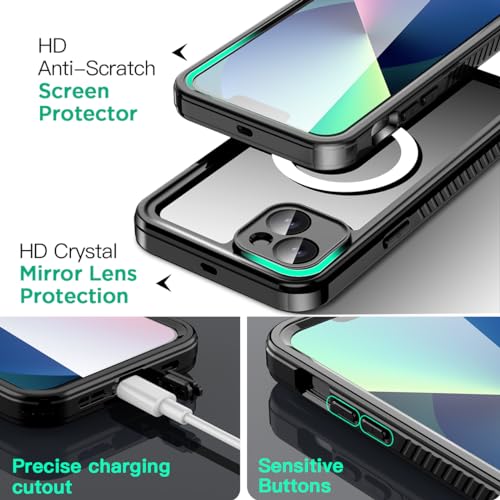 AICase iPhone 13 Case Waterproof with MagSafe Clear Snowproof,Dustproof and Shockproof,IP68 Certified Full Body 360 Protection Fully Sealed Underwater Cover for iPhone 13 6.1" - color: iphone 13 Waterproof Case