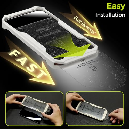 3-Pack Screen Protector for iPhone 16 Pro/17 with [Easy Pull] Installation Frame,9H Hardness Tempered Glass,Ultra Resistant, HD Clear, Bubble-Free, Case Friendly[Not for Pro Max/Plus Models] - size: iPhone 17/16 Pro - 3 Pack