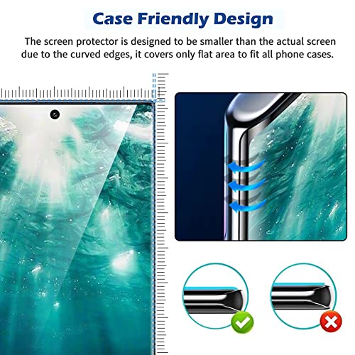 3 Pack Galaxy S21 Ultra Screen Protector, HD Clear Tempered Glass, Fingerprint Unlock, 3D Curved, Scratch Resistant, No Bubble for Samsung Galaxy S21 Ultra 5G Glass Screen Protector