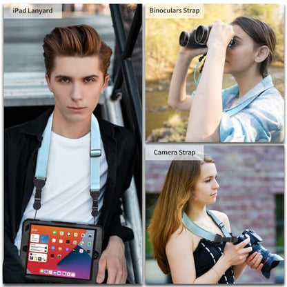 FIEIL 5 Pack Nylon iPad Strap, Adjustable Camera Neck Strap, Comfortable Shoulder Strap for iPad, Cellphone Tablet, Camera, Laptop, Binocular, Luggage Bag(Blue Universal Neck Lanyard) - size: 5 Pack Blue