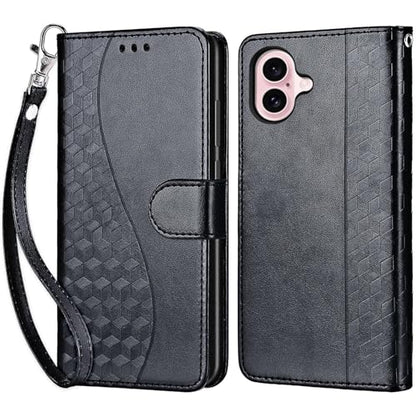 for iPhone 16 Wallet case, Black | 3 Card Holders, Kickstand, Shockproof TPU Shell, PU Leather, Magnetic Closure, Protective Flip Folio Cover, Women - color: 3