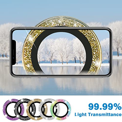 Compatible with iPhone 14 Pro and 14 Pro Max Camera Lens Protector, Bling Glitter Lens Cover 9H Tempered Glass Camera Cover Anti Scratch Shockproof IndividualLens Ring - 3PCS Glitter Silver - color: Glitter Silver