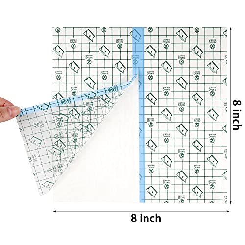 BBTO 50 Pcs Transparent Waterproof Adhesive Dressing Bandage, 8 x 8 Inch - size: 8x8 Inch (Pack of 50)