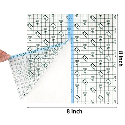 BBTO 50 Pcs Transparent Waterproof Adhesive Dressing Bandage, 8 x 8 Inch - size: 8x8 Inch (Pack of 50)