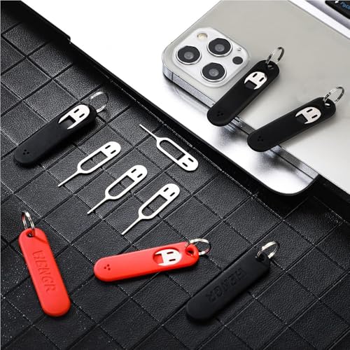IC Card Removal Tool Silicone Protective Case Chip Card Tray Eject Pin - color: Black