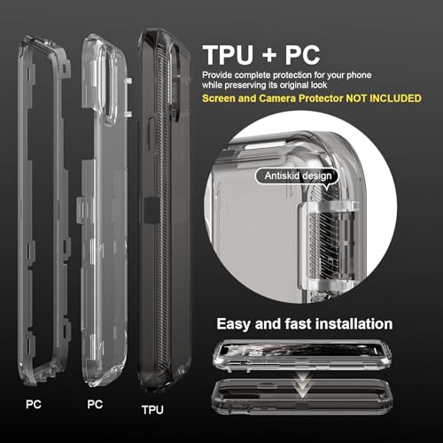 Follaroma for iPhone 11 Pro Max Case, Shockproof, Crystal Gray | Heavy Duty Shockproof Protection Phone Cases, Anti-Drop, Military Grade Dual Layer Transparent Rugged Protective Cover, 6.5" - color: Gray, size: iPhone 11 Pro Max 6.5‘’