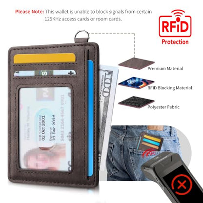 Mayski Slim Wallet, Credit Card Holder for Women, Minimalist Front Pocket RFID Blocking Card Cases, Small Wallet Women Men(MF Coffee) - color: MF Coffee