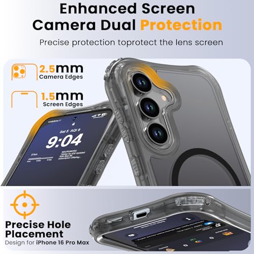 WRJ Magnetic Matte for Samsung Galaxy S26 FE Case,Samsung S25 FE Case [Fit for MagSafe][Military Grade Drop Protection] Translucent Shockproof Protective Phone Case-Black - color: Black, style: Matte