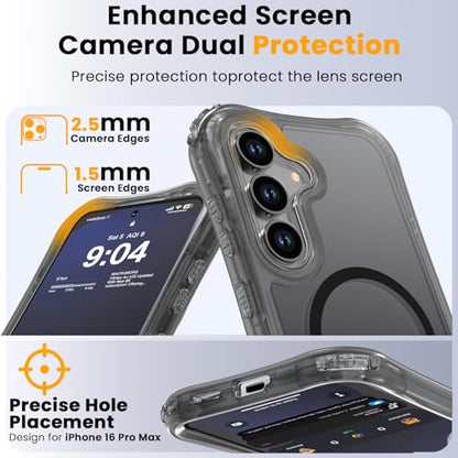 WRJ Magnetic Matte for Samsung Galaxy S26 FE Case,Samsung S25 FE Case [Fit for MagSafe][Military Grade Drop Protection] Translucent Shockproof Protective Phone Case-Black - color: Black, style: Matte