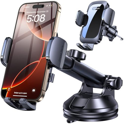 Romuto Phone Holders for Your Car Phone Holder Mount【90+LBS Suction Cup】 - color: Black