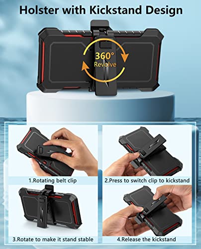 FNTCASE for Samsung Galaxy A14-5G Case with Slide Camera Cover & Holster | Built in Kickstand, Military Grade Dropproof Protection, Heavy Duty Rugged Phone case, Outdoor Protection - color: Blue Navy