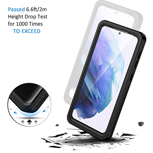 Lanhiem for Samsung Galaxy S21 Case, IP68 Waterproof Dustproof Case with Built-in Screen Protector, Rugged Full Body Shockproof Protective Phone Cover for Galaxy S21 5G 6.2 Inch, Black - size: for Galaxy S21