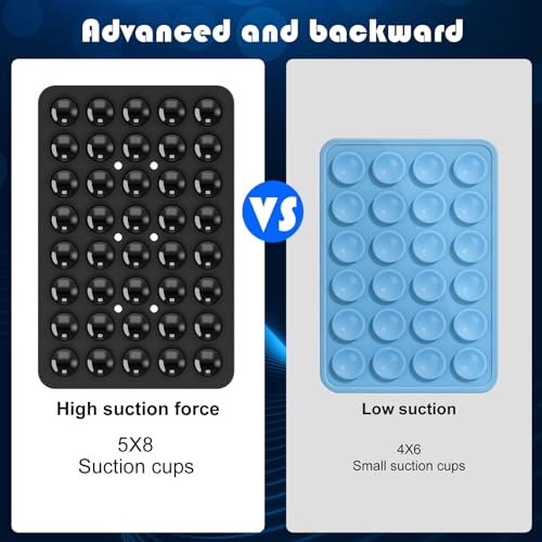 Double Sided Silicone Suction Phone Holder Mount, Silicon Accessory for iPhone and Android, Hands-Free Mirror Shower Phone Holder, TikTok Videos and Selfies (Black+White) - color: Black+White