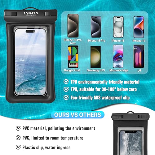 NEPHI IP68 Waterproof Phone Pouch 2 Pack-Up to 7.0"，Adjustable Neck Lanyard Floating Waterproof Phone Case for iPhone,Phone Dry Bags for Vacation Beach Pool Travel Essentials (Pink Blue 2 Pack) - color: Pink Blue 2 Pack