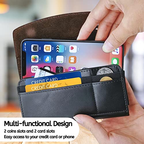 CBUS Leather Holster Phone Case with Belt Clip Compatible with iPhone 17/16/15/14 Pro Max/Plus, Galaxy S26/S25 Ultra, Motorola Edge, Moto G Power, TCL (Fits w/Otterbox Commuter Case) Phone Pouch