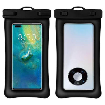 Waterproof Phone Pouch with Airbag, Floating Dry Bag for Water Parks, Rafting, Surfing, Black