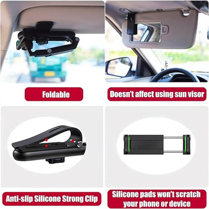 Sunvisor Phone Holder for Car | 360 Phone Holder Rotating Car Clip on Sun Visor Cellphone Holders | Universal 360 Dashboard Phone Holders | Auto Cell Phone Holder for Car Cellphone Automobile Cradles - style: C