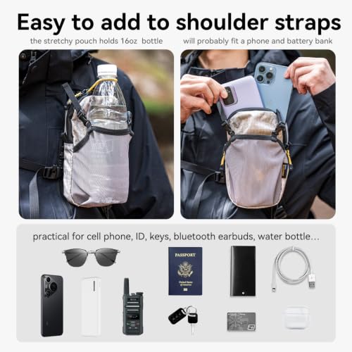 HIKEMAN Backpack Shoulder Strap Pouch - Smartphone Strap Pack,Waterproof Backpack Strap Pocket Attachment Bag for Hikers,Small Crossbody Bag Waist Pack for Sports Hiking Camping(Grey) - color: Grey