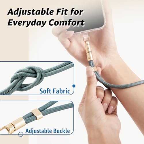 Phone Lanyard Wrist, Phone Wrist Strap for Case with 2 Tether Tabs - color: Morning Teal