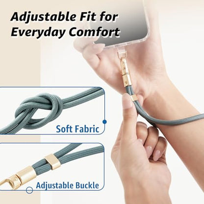 Phone Lanyard Wrist, Phone Wrist Strap for Case with 2 Tether Tabs - color: Morning Teal