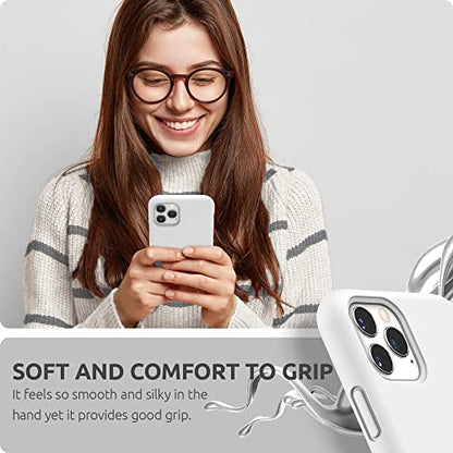SURPHY Compatible with iPhone 11 Pro Max Case 6.5 inches, Thickened Liquid Silicone Phone Case (with Microfiber Lining) for iPhone 11 Pro Max 2019, White - color: White