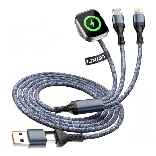 Cruise Essentials 2026,3 in 2 Multi Charging Cable for iPhone Watch Charger - color: Light Gray, size: AC to C+L+iWatch