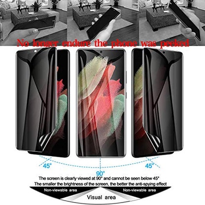 LYWHL 2 Pack for Galaxy S21 Ultra Privacy Screen Protector, Anti-Spy Full Adhesive Coverage Film for Samsung Galaxy S21 Ultra, [Ultrasonic Fingerprint Compatible] Easy Installation - size: Samsung Galaxy S21 Ultra