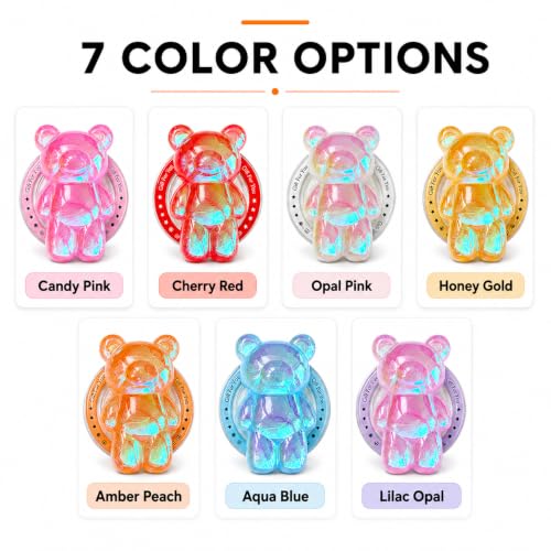 Magnetic 3D Bear Phone Grip Stand, MagSafe Compatible — Lilac Opal - color: Lilac Opal