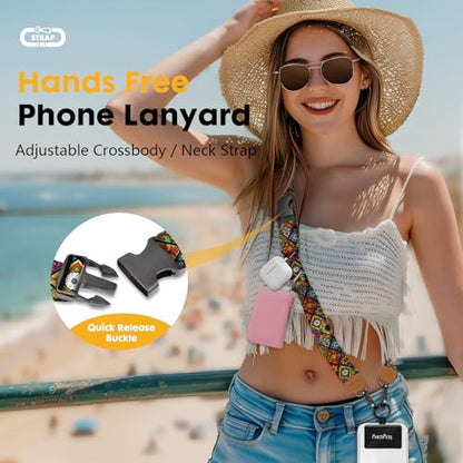 Icycay Phone Lanyard Crossbody Strap Neck Adjustable Teacher Women Boho - color: Boho Colorful