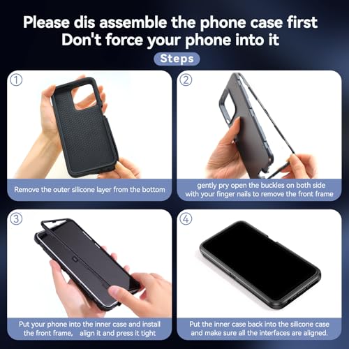 DUEDUE for Motorola G 5G 2026 Case, Moto G Play 2026 Case with Belt Clip Holster Shockproof 3-Layer Heavy Duty Kickstand Cover Protective Rugged Phone Case for Moto G 5G 2026/G Play 2026, Black - size: for Motorola G 5G 2026/Motorola G Play 2026